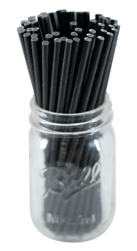 Cocktail Paper Straw Wrapped 5.75inch - 6mm Standard Size (5000 Count) - Black