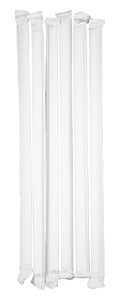 Jumbo Paper Straw Wrapped 7.75" - 6mm Standard Size (500 Count) - Yellow Stripe