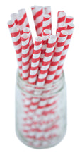 Load image into Gallery viewer, Boba Tea Paper Straw Wrapped 10inch - 10mm Standard Size (2250 Count) - Red Stripe